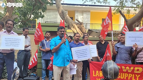 Goa PWD Workers Protest 