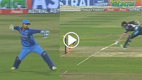 Ishan Kishan run out Michael Bracewell 