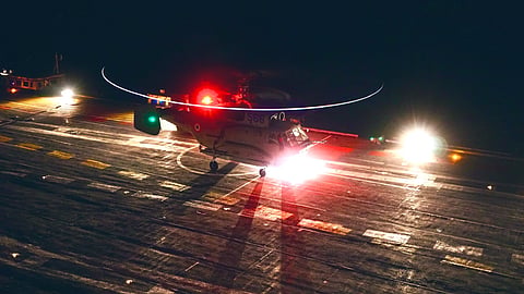 landing of helicopters on INS Vikrant
