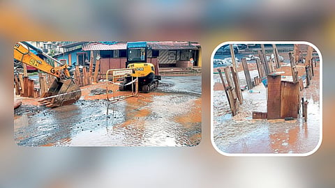 Panaji Smart City potholes filled stink Sewage road Anger among citizens