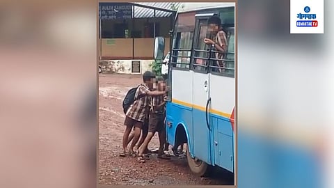 School Student Push Kadmba bus 