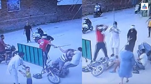 Viral Video Shows In Punjabs Mansa a man was attacked by goons.