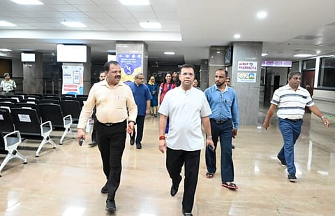 Health Minister Vishwajit Rane Visit Super Specialty Block GMC
