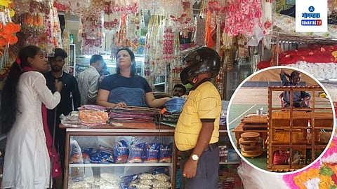 Ganesh Chaturthi Decoration material In Market At Bicholim 