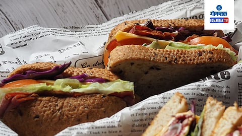 food wrapped in newspaper