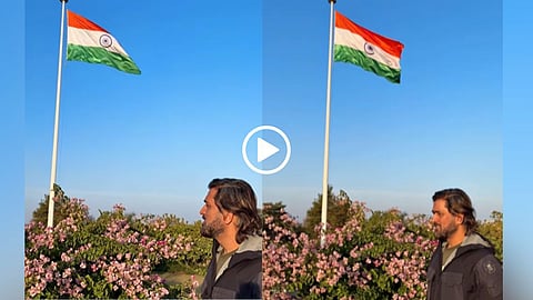 MS Dhoni celebrating India's Republic Day