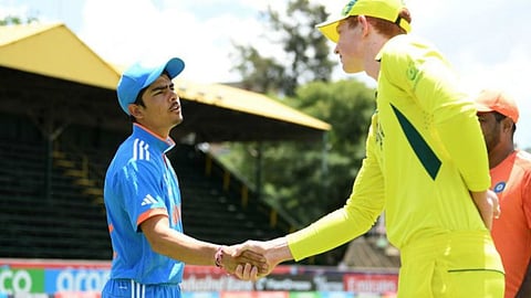 India and Australia U19 captains, Uday Saharan and Hugh Weibgen 
