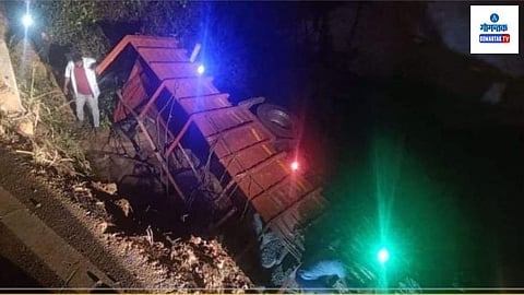 Truck Accident At Khadde Quepem Goa