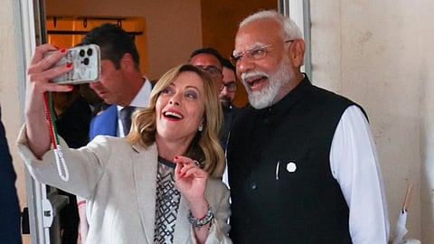 PM Modi & Giorgia Meloni's Selfie Moment At G7