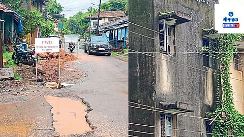 Bicholim Municipality: शहराला चिखलाचे स्‍वरूप; जुन्‍या इमारती कोसळण्याच्या मार्गावर