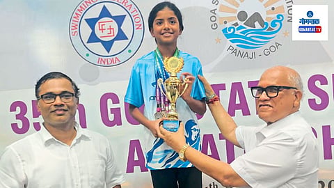 Goa State Level Swimming Competition: अखिल गोवा पातळीवरील जलतरण स्पर्धेत मुलींच्या गट ४ मध्ये चॅम्पियनशिपसह आठ पदके पटकावल्याबद्दल तिचे परिसरात कौतुक होत आहे. 