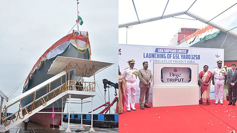 Goa Shipyard: भारतीय नौदलाची ताकद वाढणार! रशियाच्या सहकार्याने बांधलेल्या त्रिपूट युद्धनौकेचे वास्कोत अनावरण