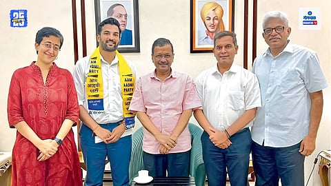 Shrikrishna Parab, Amit Palekar, Arvind Kejriwal AAP