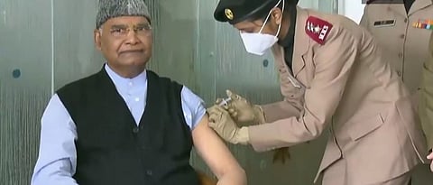 The first dose of Corona vaccine was taken by President Ramnath Kovind