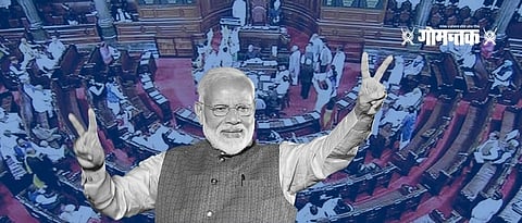 The Prime Minister has hit out at the opposition in Rajya Sabha