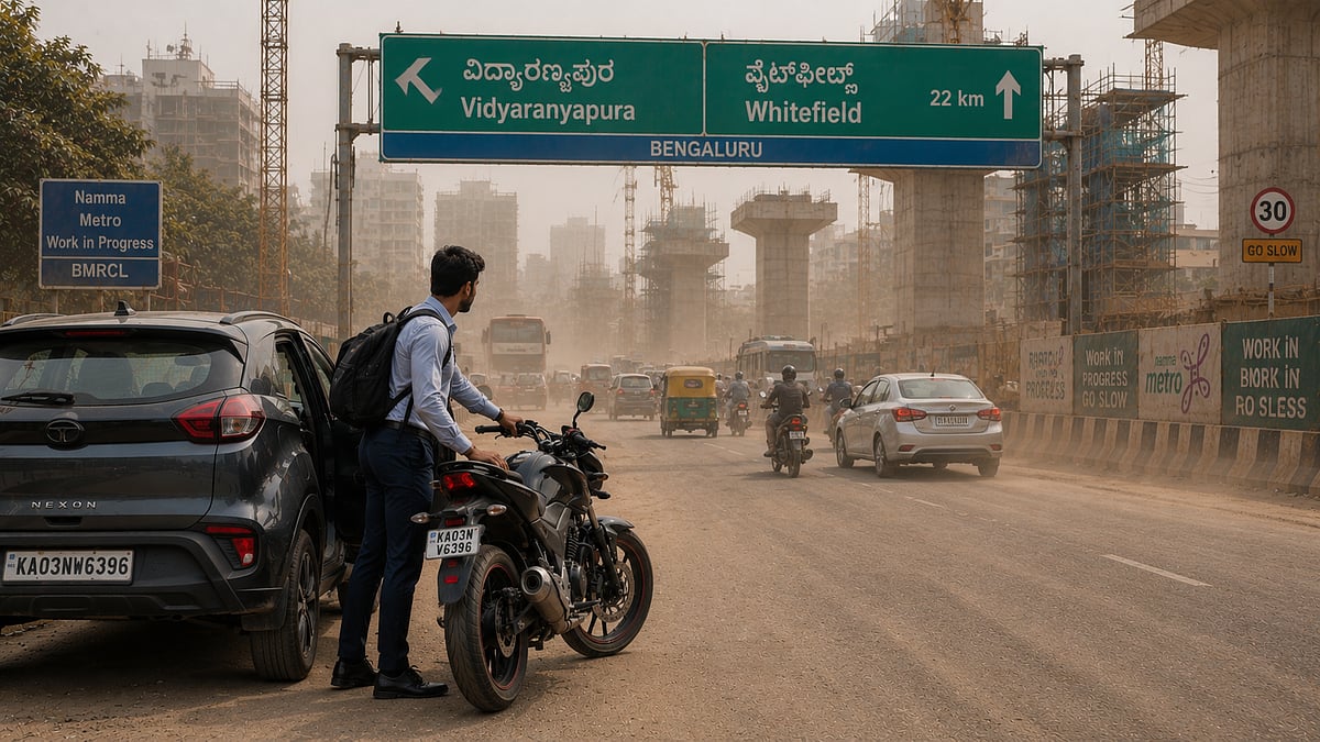 'Once 20 mins, now 3.5 hours': Bengaluru biker highlights grim traffic reality of Vidyaranyapura-Whitefield commute