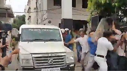 Two arrested TMC councillors face egg attack as public outrage continues