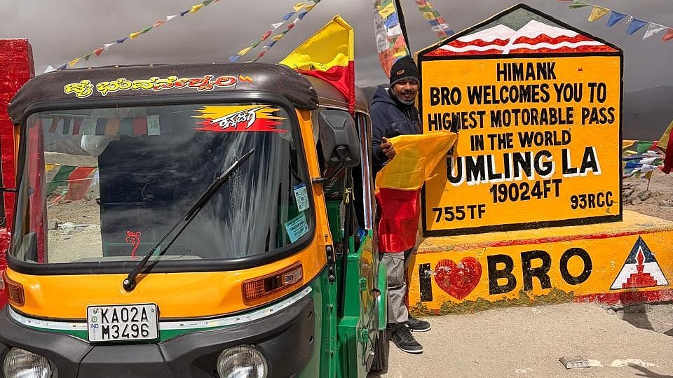 Bengaluru auto driver completes epic 7,900 km solo journey to Ladakh and back