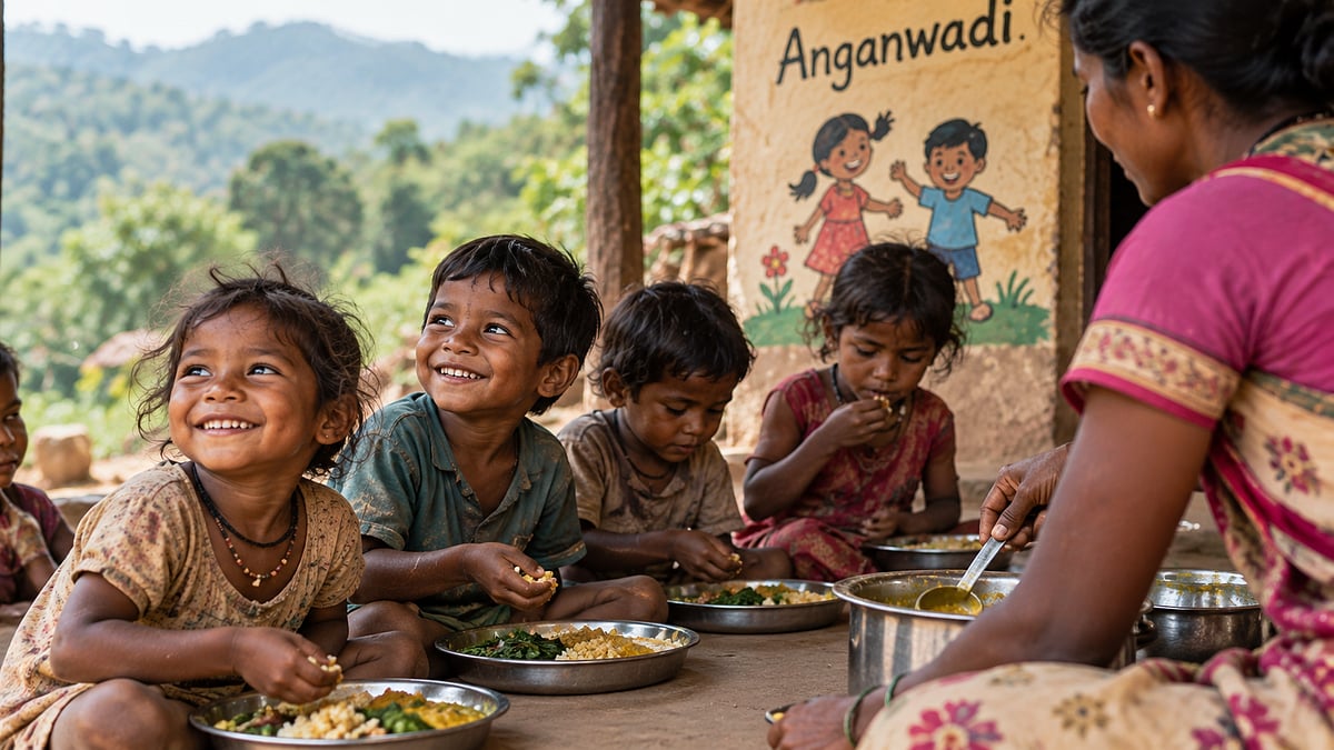 In anganwadis, tribal children need food they can call their own