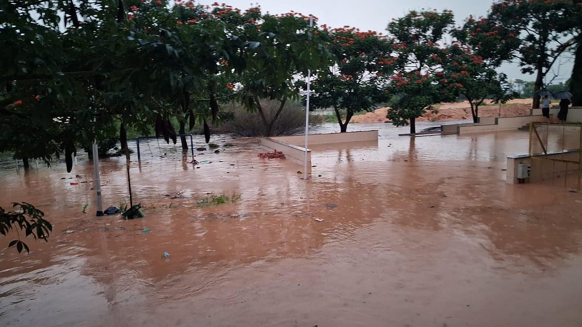 Heavy rain triggers flash floods in Sampigehalli, blocked stormwater management inundates residential layouts