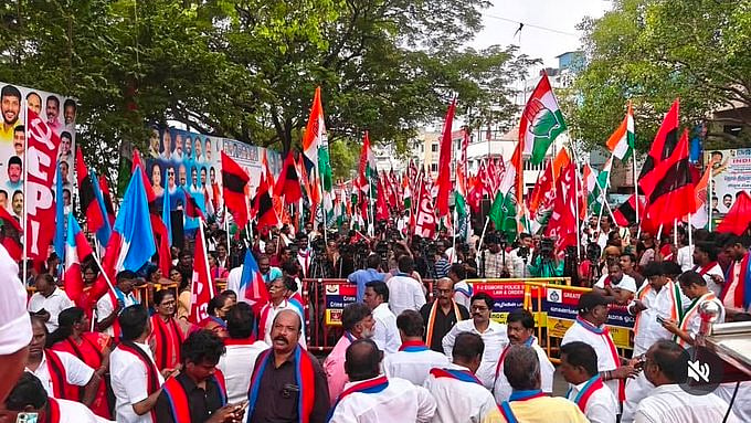 SIR-CEC row: TVK, Cong, other I.N.D.I.A bloc constituents hold protest demanding Gyanesh Kumar's resignation