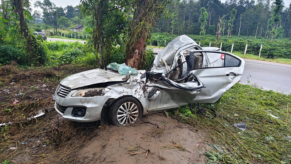 Karnataka: 2 killed, 3 injured after car overturns, crashes into tree on NH
