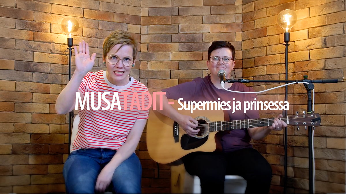 Musatädit-videosarjassa lauluna Supermies ja prinsessa.