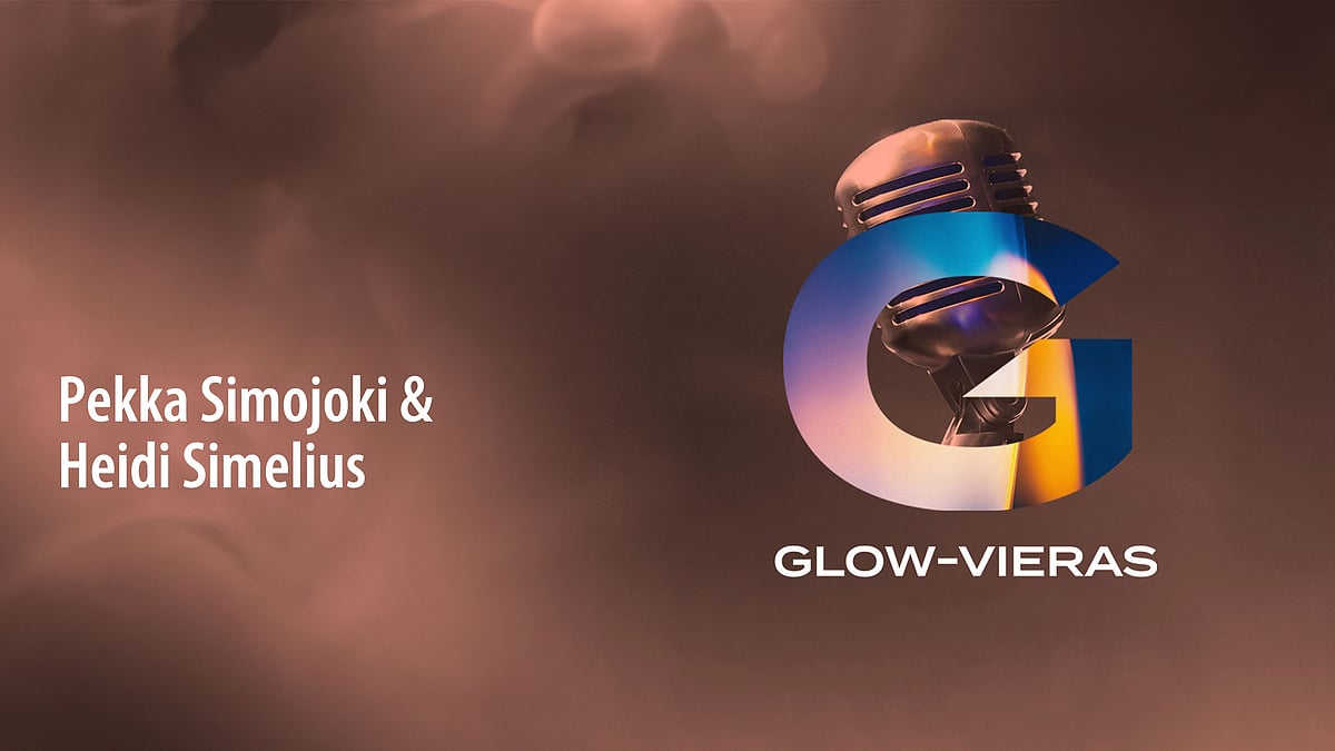 Glow-vieraina Pekka Simojoki ja Heidi Simelius.