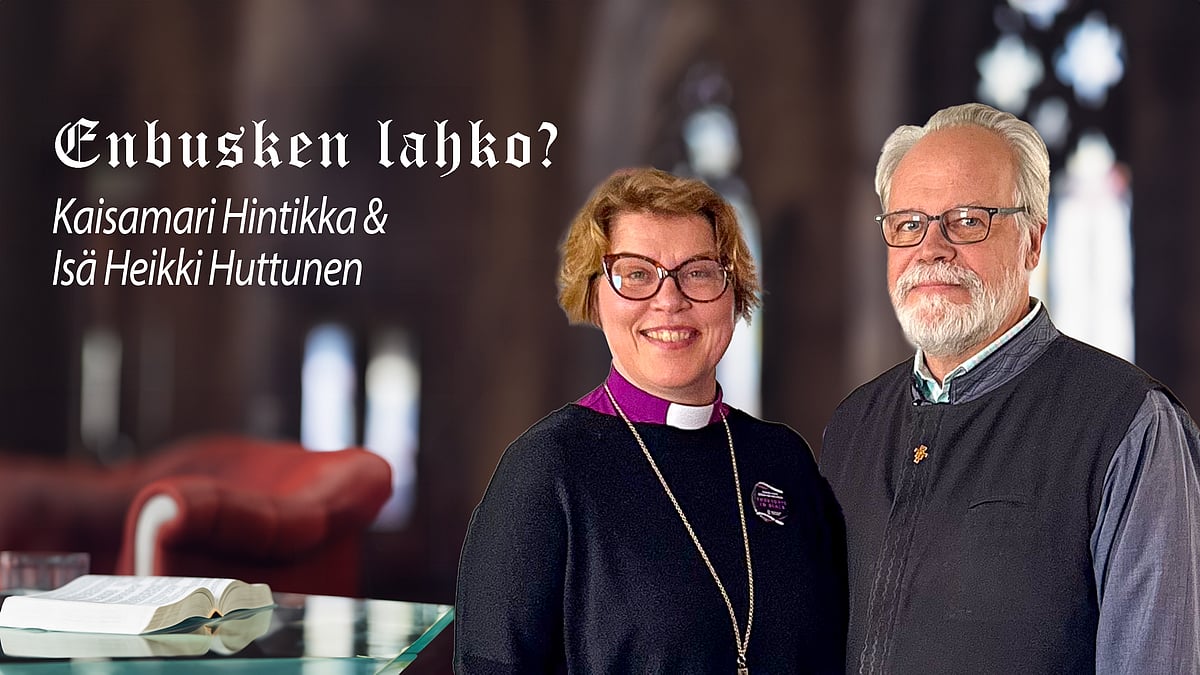 Enbusken lahko? -podcastissa Kaisamari Hintikka ja isä Heikki Huttunen.