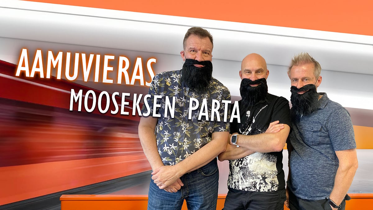 Aamuvieras-podcastissa Timo, Kai ja Mika Parta.