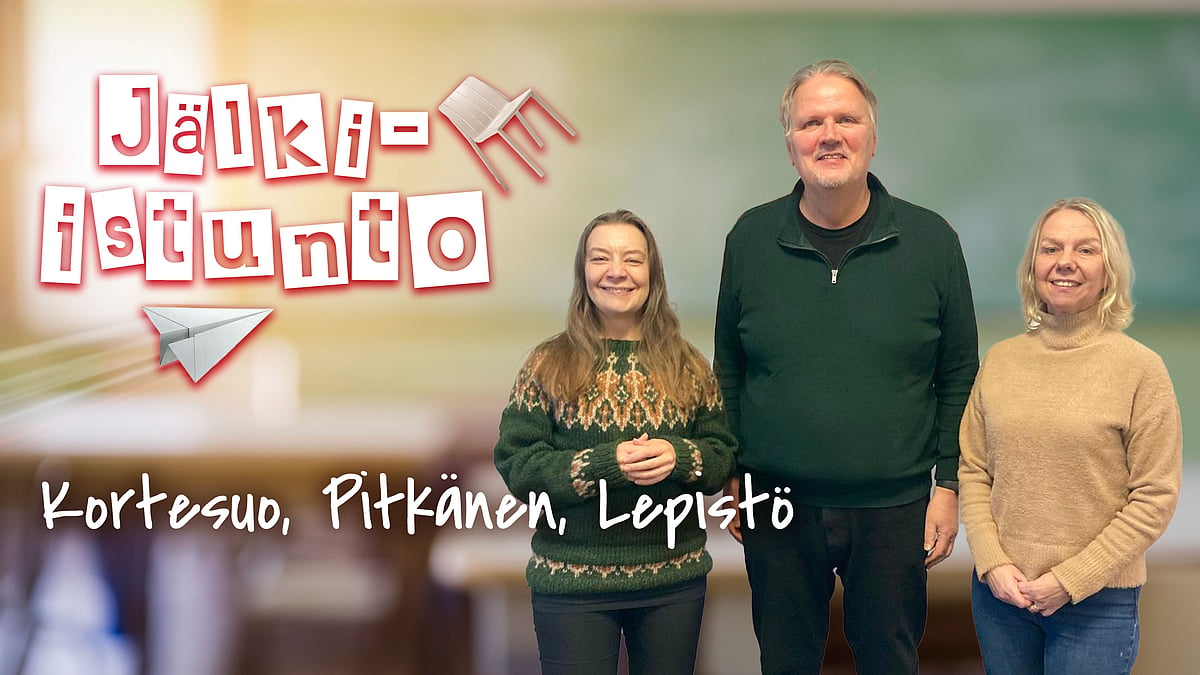 Jälki-istunto-podcastissa Katleena Kortesuo, Olli Pitkänen ja Outi Lepistö.