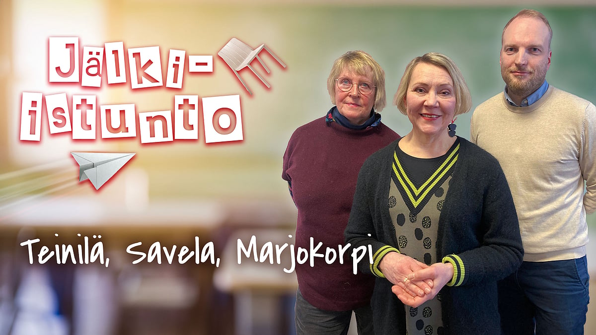 Jälki-istunto -podcastissa Mari Teinilä, Sari Savela ja Santeri Marjokorpi