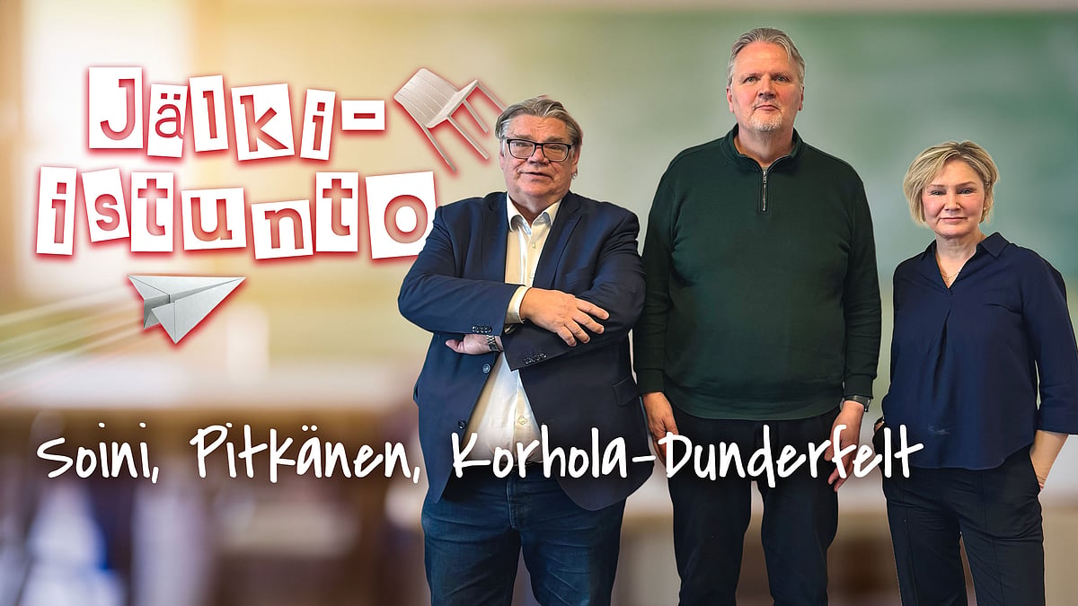 Jälki-istunto-podcastissa Timo Soini, Olli Pitkänen ja EIja-Riitta Korhola-Dunderfelt.