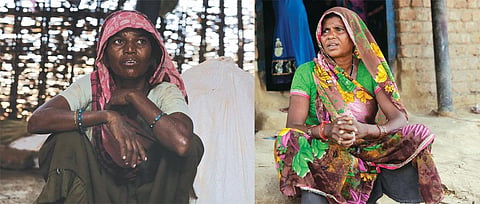 Both Tejli Bai (left) and Dhuli Bai (below) have been tricked into
giving up ownership rights over their land. While 60-year-old Tejli
Bai says she still does not know how the government land records
were changed, Dhuli Bai says that a crook tricked her into giving
her thumb impression on a land ownership paper with the promise
to get her husband out of jail (Photographs: Srikant Chaudhary)