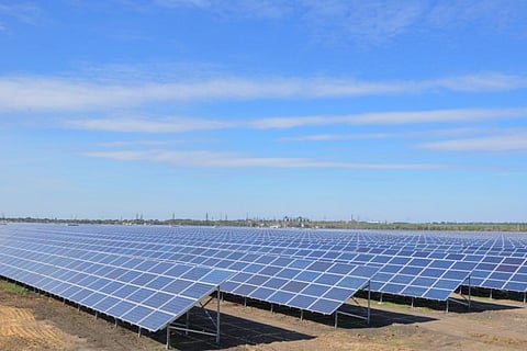 Floating solar panels produce renewable energy and shield water bodies from evaporation Credit: Activ Solar / Flicker