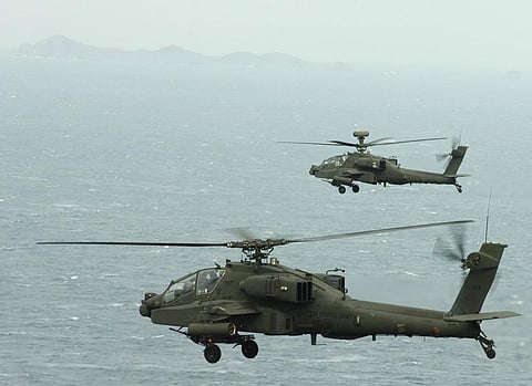 The Indian Coast Guard has deployed Chetak helicopter to carry out search operation. Credit: USAG/ Flicker
