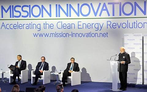 Prime Minister Narendra Modi speaks at COP21 in Paris last year. India will ratify the Paris Agreement on October 2, 2016 (Photo courtesy: PIB)