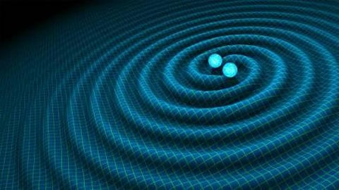 The discovery of gravitational waves was the end of a century-long quest to prove Einstein’s final prediction that these gravitational waves are real. Here is an artist's impression of gravitational waves generated by binary neutron stars
Credit: R. Hurt/Caltech-JPL