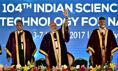 PM Narendra Modi said that to ensure we have technologies we need in future we need to invest in researchers now. Credit: PIB