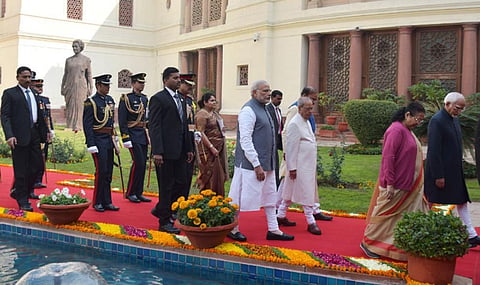 The President addressed a joint session and stressed on key initiatives that the Centre has taken to improve the quality of life of the poor. Credit: PIB
