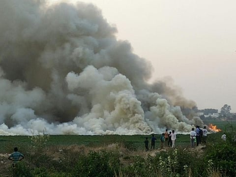 Often, flames are seen leaping off the water because of the phosphorus and oil on the surface Credit: DCP Traffic East / Twitter