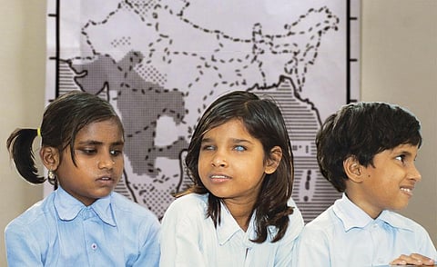 The Braille map
(in the background)
was developed using
the silk screen printing
technology, derived from
traditional stenciling (Photo: J P Davidson; Montage: Ritika Bohra )