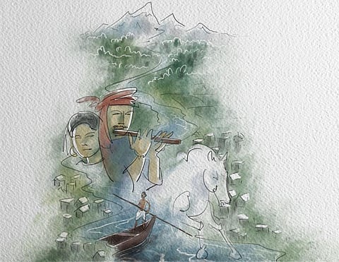 Digital painting: Raj Kumar Singh & Tarique Aziz (Cartoon: Sorit Gupto)