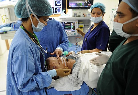 Most hospitals do not have post-burn rehabilitation services which are crucial for full recovery. Credit: AFP