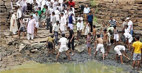 Traditional methods of water conservation have been adopted for reviving this river Credit: IAHV