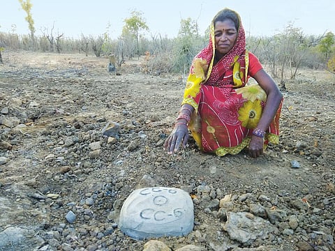 A sealed and marked drilling site in Kochamau village of Betul (Photographs: Jitendra)