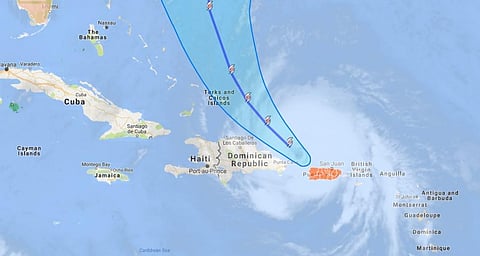 The storm made landfall at Yabucoa in Puerto Rico’s southeast shortly after 6 am on Wednesday. Credit: Google maps
