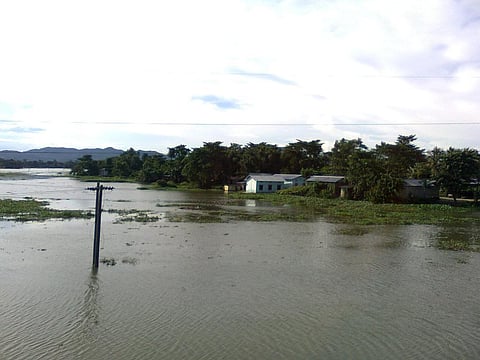 Brahmaputra—one of the largest river systems in the world—causes considerable damage to the region through frequent flooding. Credit: Wikimedia Commons