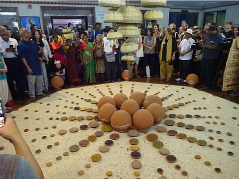Seed box being inaugurated at the 13th International Permaculture Convergence. Credit: Meenakshi Sushma
