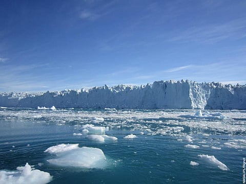 The study projects rise in annual glacier run-off till around 2050, followed by steadily declining glacier run-off thereafter. Credit: NASA GISS